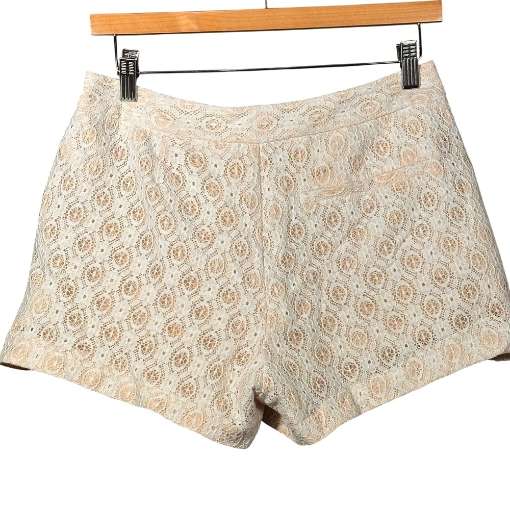 LC Lauren‎ Conrad Lace Micro Shorts Womens 6 Cream Floral Overlay Cottage Core